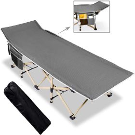 Folding Camping Cot; Sleeping Bed Portable with Carry Bag; Outdoor Camp Cot for Adults for Camping; Hiking; Office; Home Use; Heavy Duty Support 450lb