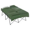 Outsunny 2-Person Folding Camping Cot Portable Outdoor Bed Set with Sleeping Bag, Inflatable Air Mattress, Comfort Pillows and Carry Bag, Soft and Com