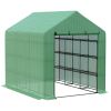 Walk-in Greenhouse for Outdoors with Roll-up Zipper Door, 18 Shelves, PE Cover, Small & Portable Build, Heavy Duty Humidity Seal, 95.25" x 70.75" x 82