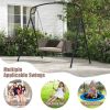 Patio Metal Swing Stand with Double Side Bars and 2-Ring Design