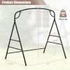 Patio Metal Swing Stand with Double Side Bars and 2-Ring Design