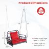 Patio Rattan Porch Swing Hammock Chair with Seat Cushion