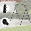 Patio Metal Swing Stand with Double Side Bars and 2-Ring Design