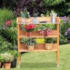 Garden Wooden Potting Bench Work Station with Hook