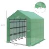 Walk-in Greenhouse for Outdoors with Roll-up Zipper Door, 18 Shelves, PE Cover, Small & Portable Build, Heavy Duty Humidity Seal, 95.25" x 70.75" x 82