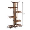 6 Tier Garden Wooden Shelf Storage Plant Rack Stand