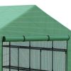 Walk-in Greenhouse for Outdoors with Roll-up Zipper Door, 18 Shelves, PE Cover, Small & Portable Build, Heavy Duty Humidity Seal, 95.25" x 70.75" x 82