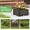 2 Set Elevated Plastic Raised Garden Bed Planter Kit for Flower Vegetable Grow