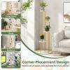 Indoor Metal Plant Stand Corner Plant Shelf for Potted Plant with Golden Metal Frame