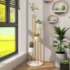 Indoor Metal Plant Stand Corner Plant Shelf for Potted Plant with Golden Metal Frame