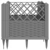 Garden Planter with Pegs Light Gray 17.1"x17.1"x17.1" PP