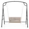 Patio Metal Swing Stand with Double Side Bars and 2-Ring Design