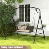 Patio Metal Swing Stand with Double Side Bars and 2-Ring Design