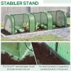 10' x 3' x 2.5' Mini Greenhouse, Portable Tunnel Green House with Roll-Up Zippered Doors, UV Waterproof Cover, Steel Frame, Green