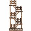 5-Tier Flower Rack Wood Plant Stand 6 Pots Display Shelf