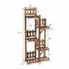 5-Tier Flower Rack Wood Plant Stand 6 Pots Display Shelf