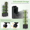 Raised Garden Bed with Obelisk Trellis and 3 Heights & Detachable PE-Coated Metal Tubes