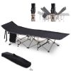 Outsunny Folding Camping Cot for Adults with Carry Bag, Black