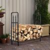 4 Feet Outdoor Heavy Duty Steel Firewood Wood Storage Rack