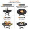 31.5 Inch Patio Fire Pit Dining Table With Cooking BBQ Grate