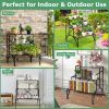 3-Tier Metal Plant Rack Garden Shelf in Stair Style