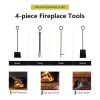 Fireplace Log Rack with 4 Pieces Fireplace Tools