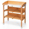 Garden Wooden Potting Bench Work Station with Hook