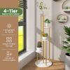 Indoor Metal Plant Stand Corner Plant Shelf for Potted Plant with Golden Metal Frame