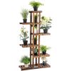 6 Tier Garden Wooden Shelf Storage Plant Rack Stand