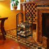 Fireplace Log Rack with 4 Pieces Fireplace Tools