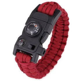 Outdoor Paracord Survival Parachute Cord Bracelet (Color: Red)