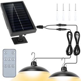 Solar Shed Lights Dual Lighting Heads Dimmable Timing Dusk To Dawn Sensor Hanging Lamp (Lighting Color: Warm, Type: Dual Head)