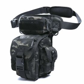 ANTARCTICA Waterproof Military Tactical Drop Leg Pouch Bag Type B Cross Over Leg Rig Outdoor Bike Cycling Hiking Thigh Bag (Color: CP BK)