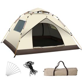 Fully Automatic Quick Opening Tent, Waterproof Sunscreen Mosquito-proof Portable Tent For Outdoor Camping (Color: Beige)