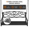 Outdoor 2-Person Metal Porch Swing Chair with Chains