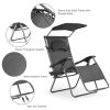 Folding Recliner Lounge Chair with Shade Canopy Cup Holder