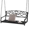 Outdoor 2-Person Metal Porch Swing Chair with Chains